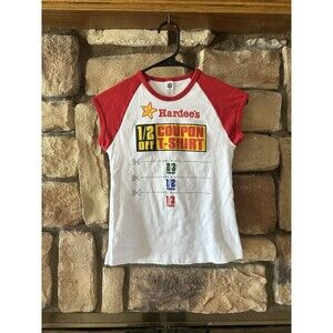 VTG Hardee’s 2003 Y2K Promo T Shirt RARE T Shirt S/M Carls Jr Fast Food Comedy